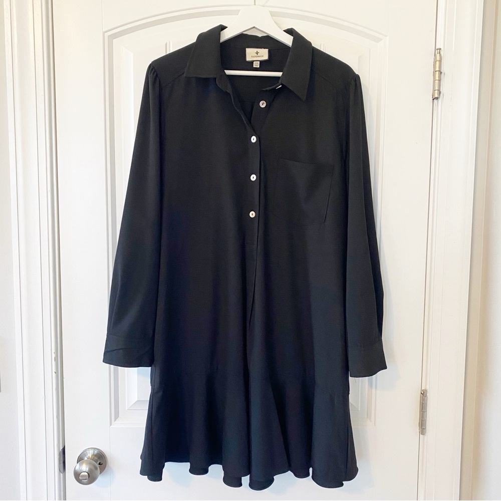 TUCKERNUCK I NWOT Black Crepe Callahan Shirt Dress